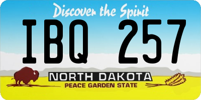 ND license plate IBQ257