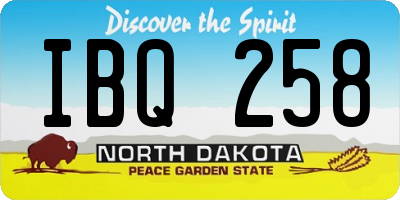 ND license plate IBQ258
