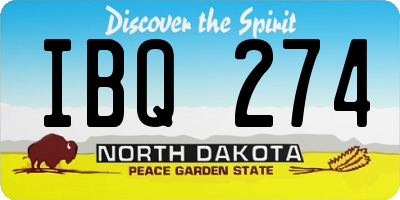 ND license plate IBQ274