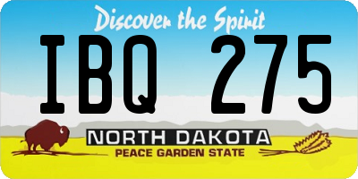 ND license plate IBQ275
