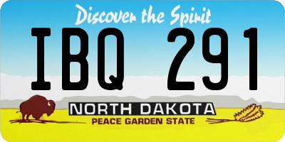 ND license plate IBQ291