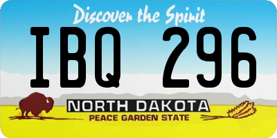 ND license plate IBQ296