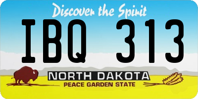 ND license plate IBQ313