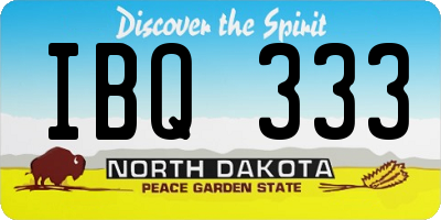 ND license plate IBQ333