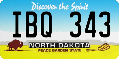 ND license plate IBQ343