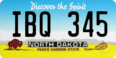 ND license plate IBQ345