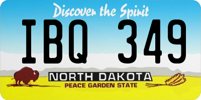 ND license plate IBQ349