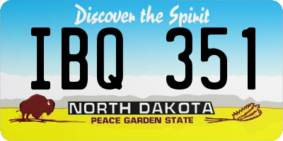 ND license plate IBQ351