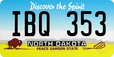 ND license plate IBQ353