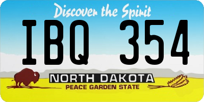 ND license plate IBQ354