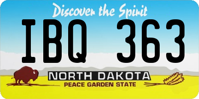 ND license plate IBQ363