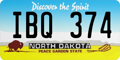 ND license plate IBQ374