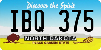ND license plate IBQ375