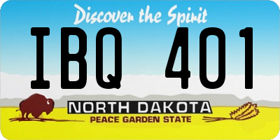 ND license plate IBQ401