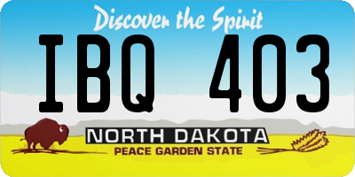 ND license plate IBQ403