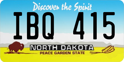 ND license plate IBQ415