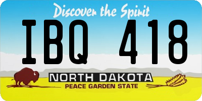 ND license plate IBQ418