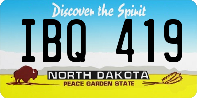 ND license plate IBQ419