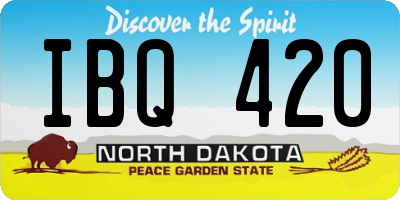 ND license plate IBQ420