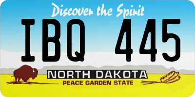 ND license plate IBQ445