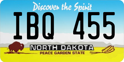 ND license plate IBQ455