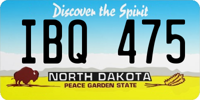 ND license plate IBQ475