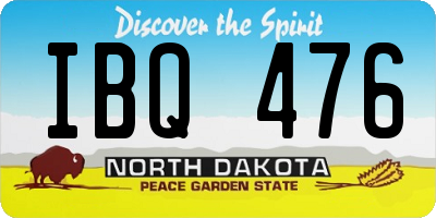 ND license plate IBQ476