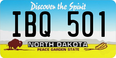 ND license plate IBQ501