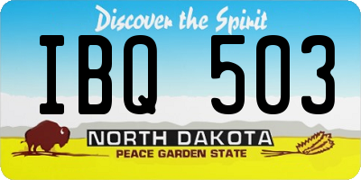 ND license plate IBQ503