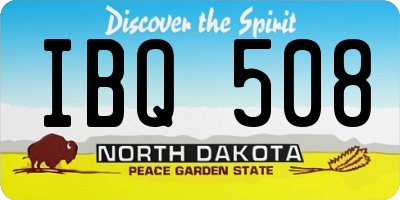 ND license plate IBQ508