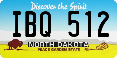 ND license plate IBQ512