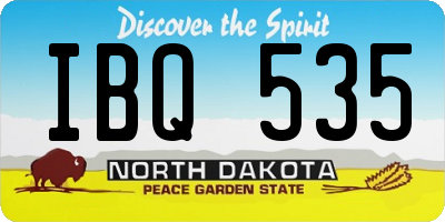 ND license plate IBQ535