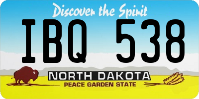 ND license plate IBQ538