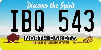 ND license plate IBQ543