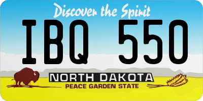 ND license plate IBQ550