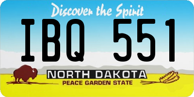 ND license plate IBQ551