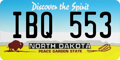 ND license plate IBQ553