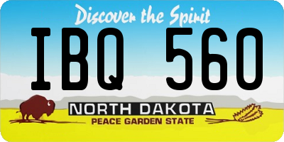 ND license plate IBQ560