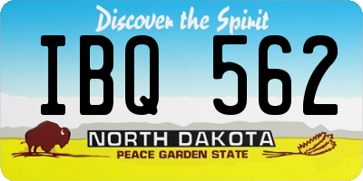 ND license plate IBQ562