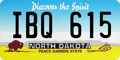 ND license plate IBQ615