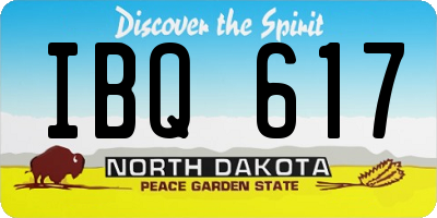 ND license plate IBQ617