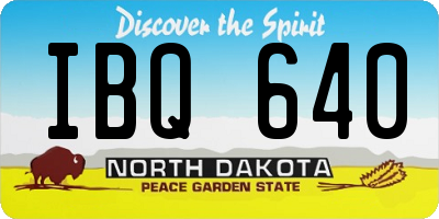 ND license plate IBQ640