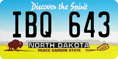 ND license plate IBQ643
