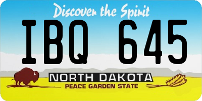 ND license plate IBQ645