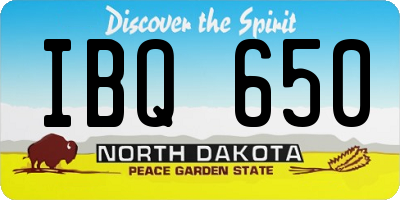 ND license plate IBQ650