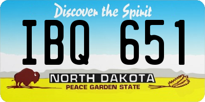 ND license plate IBQ651