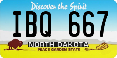 ND license plate IBQ667