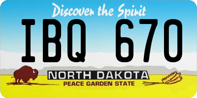 ND license plate IBQ670