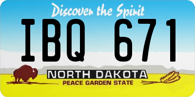 ND license plate IBQ671