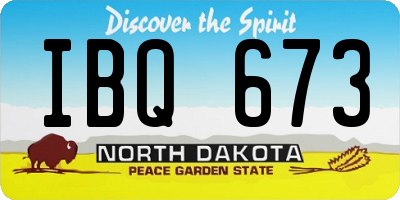ND license plate IBQ673